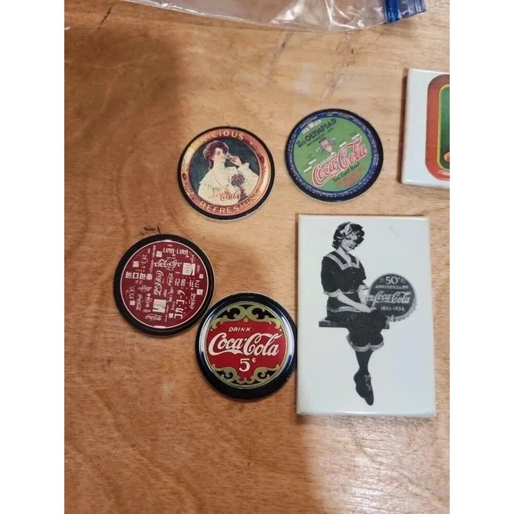 vintage  coca cola coasters and mirrors